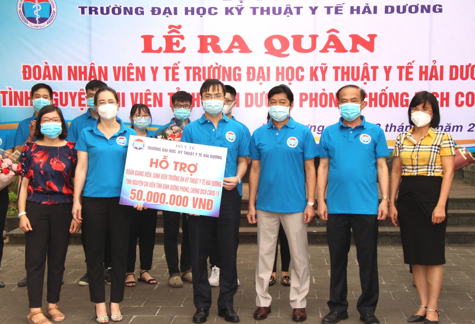 TRƯỜNG ĐẠI HỌC KỸ THUẬT Y TẾ HẢI DƯƠNG tham gia hỗ trợ phòng, chống dịch COVID-19