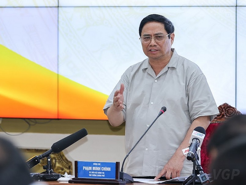 Thủ tướng ghi nhận, biểu dương, đánh giá cao sự cố gắng, nỗ lực, quyết tâm của Đảng bộ, chính quyền và nhân dân Thành phố trong thời gian qua - Ảnh: VGP