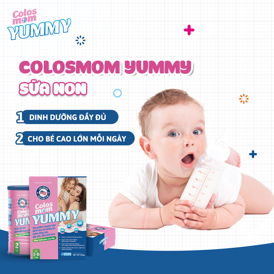 Sữa non Colosmom Yumy – Dưỡng chất vàng giúp hỗ trợ tăng sức đề kháng