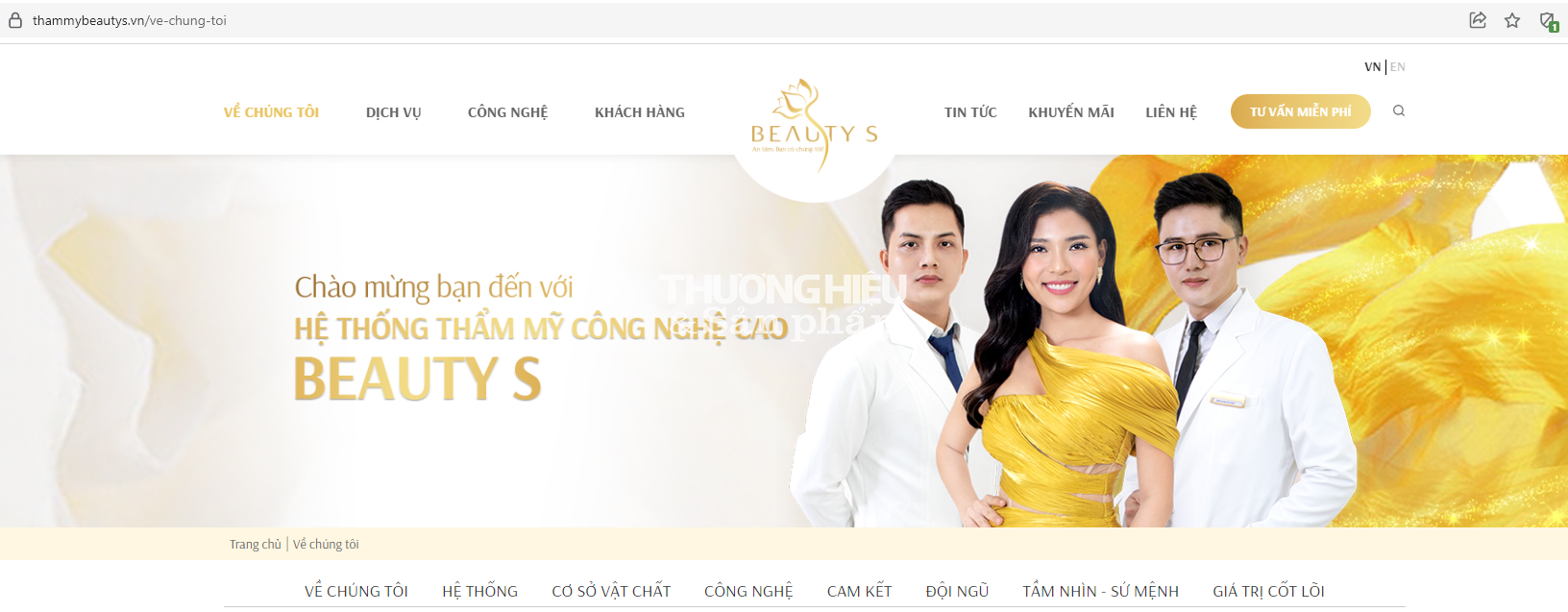 Thông tin quảng cáo trên website: https://thammybeautys.vn.