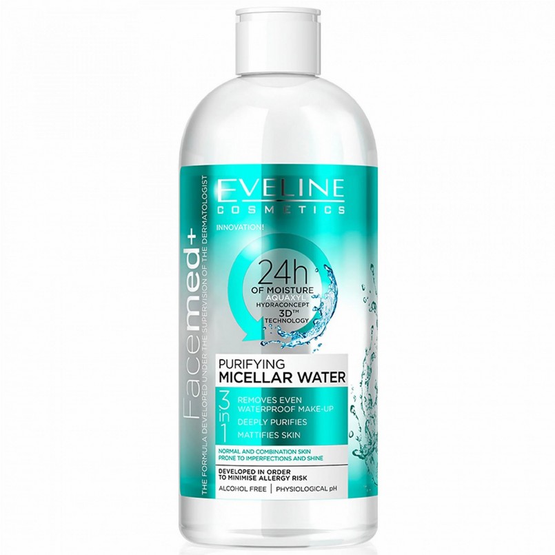 Nước tẩy trang Eveline Facemed+ sạch sâu 3 tác động 400ML