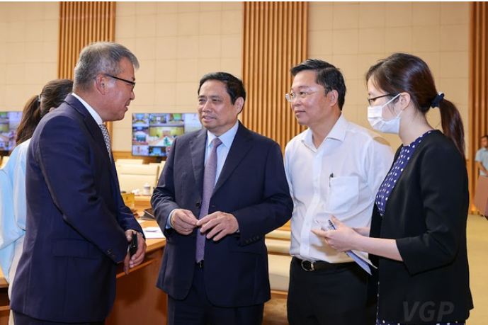 Thủ tướng mong muốn sẽ có thêm nhiều dự án hợp tác, đầu tư của Hàn Quốc thuộc lĩnh vực công nghệ cao, đổi mới sáng tạo, nghiên cứu phát triển (như công nghệ số, điện tử, năng lượng tái tạo, phát triển cơ sở hạ tầng...) - Ảnh: VGP/Nhật Bắc
