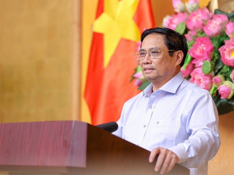 Thủ tướng nhấn mạnh cần có quyết tâm cao hơn, nỗ lực lớn hơn để giải quyết nhiều vấn đề mà có thể trong bối cảnh bình thường chúng ta chưa chú ý đúng mức để thúc đẩy mạnh mẽ. - Ảnh: VGP/Nhật Bắc