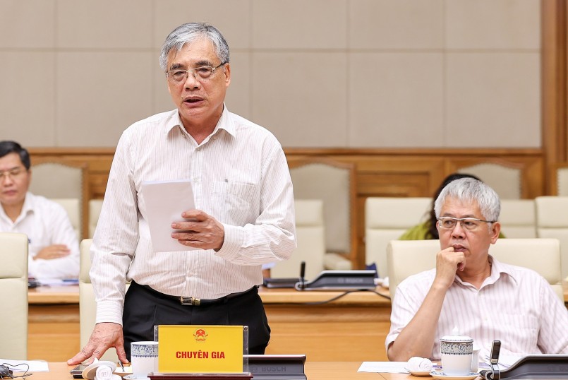 Chuyên gia kinh tế Trần Đình Thiên phát biểu - Ảnh: VGP/Nhật Bắc