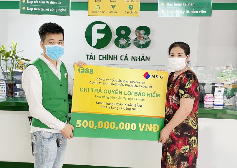 F88 chi trả quyền lợi bảo hiểm cho khách hàng tại Quảng Ninh