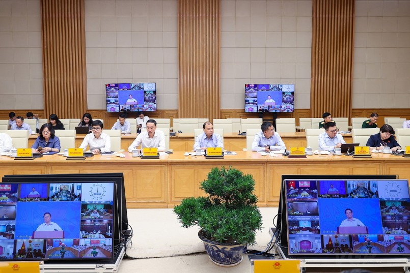 Các đại biểu tham dự tại điểm cầu Hà Nội. Ảnh: VGP