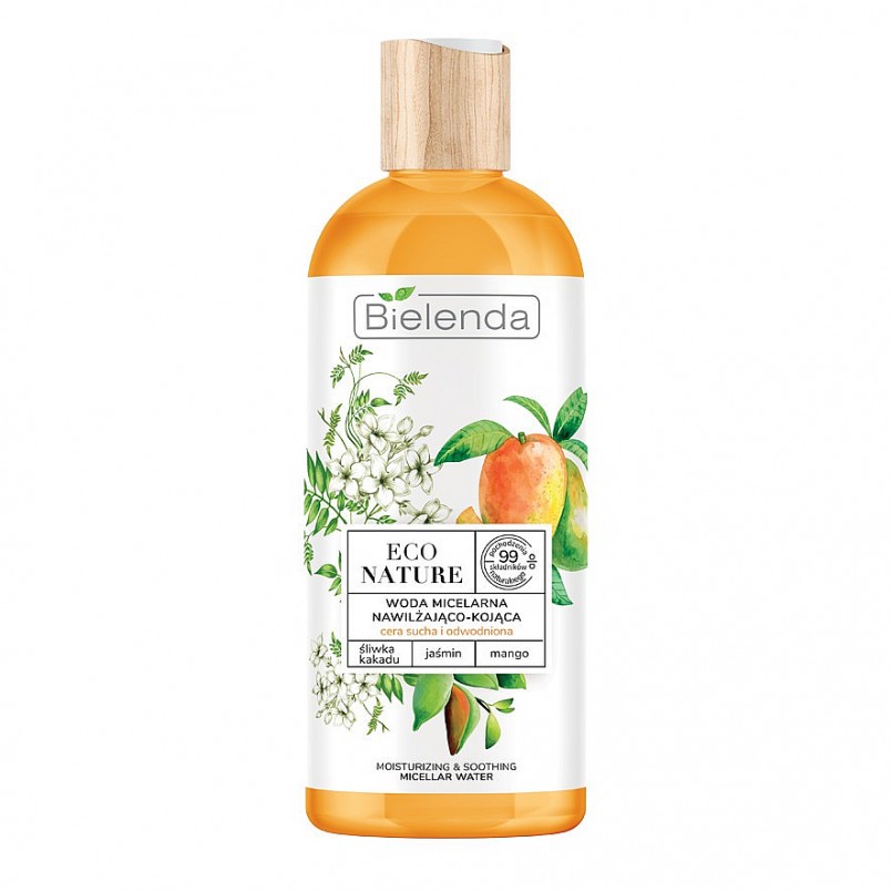 Nước tẩy trang Bielenda ECO NATURE - Mận Kakadu + Hoa Nhài + Xoài - giữ ẩm và làm dịu 500 ml