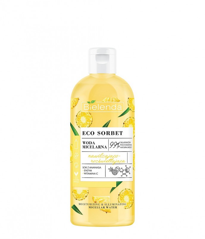 Nước tẩy trang Bielenda ECO SORBET Dứa - dưỡng ẩm và làm sáng 500 ml