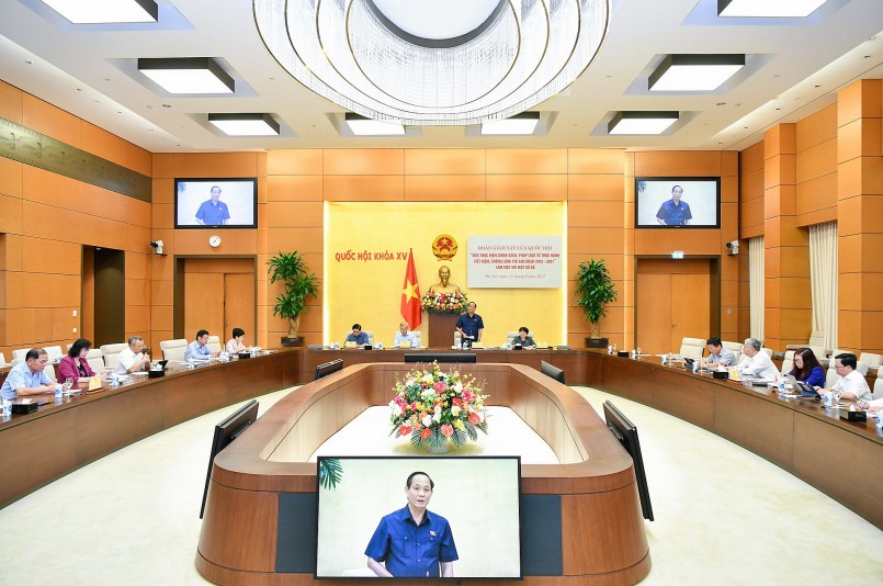 Toàn cảnh Đoàn giám sát của Quốc hội về việc thực hiện chính sách, pháp luật về thực hành tiết kiệm chống lãng phí giai đoạn 2016-2021 làm việc với Bộ Kế hoạch và Đầu tư. Toàn cảnh Đoàn giám sát của Quốc hội về việc thực hiện chính sách, pháp luật về thực hành tiết kiệm chống lãng phí giai đoạn 2016-2021 làm việc với Bộ Kế hoạch và Đầu tư.