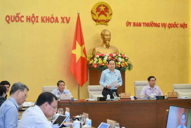 Phó Chủ tịch Thường trực Quốc hội Trần Thanh Mẫn điều hành phiên họp