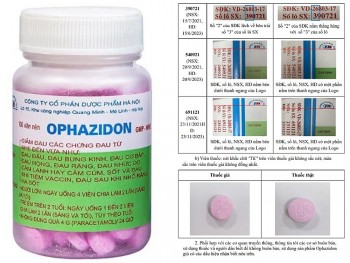 Cảnh báo thuốc giảm đau, hạ sốt Ophazidon bị làm giả