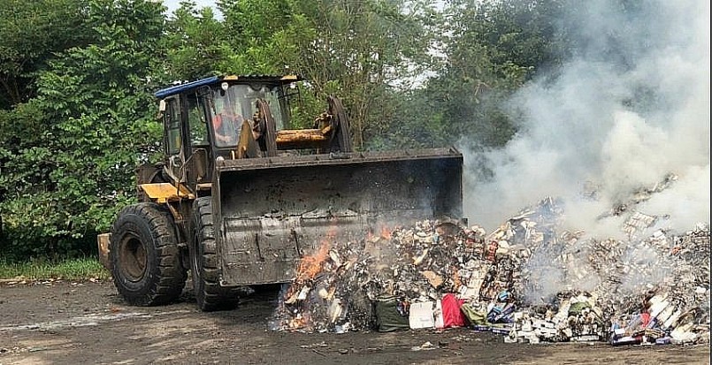Thuốc lá được tiêu hủy bằng hình thức đốt