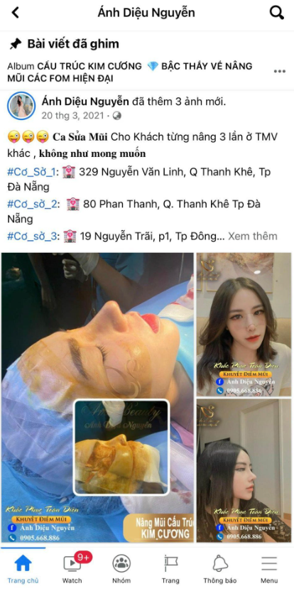 Công an xác định cơ sở đã lấy hình ảnh của những thẩm mỹ viện khác để quảng cáo không đúng sự thật