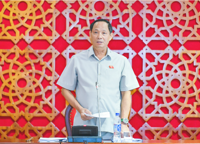 Thượng tướng Trần Quang Phương – Phó Chủ tịch Quốc hội, Trưởng Đoàn giám sát phát biểu kết luận buổi làm việc.