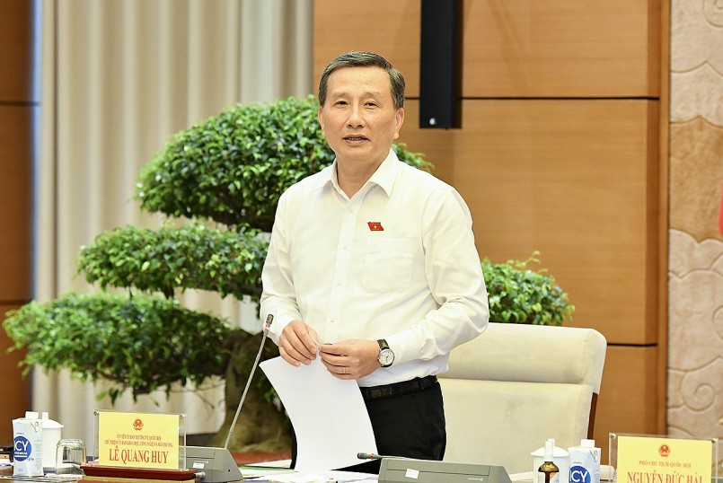 Chủ nhiệm Ủy ban Khoa học và Công nghệ và Môi trường Lê Quang Huy phát biểu kết luận Hội thảo.