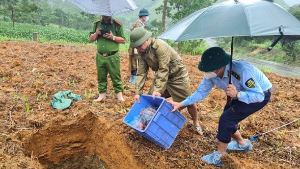 Sơn La: Tiêu hủy hơn 100kg sản phẩm động vật không rõ nguồn gốc