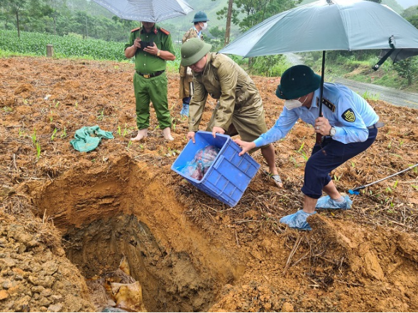 Sơn La: Tiêu hủy hơn 100kg sản phẩm động vật không rõ nguồn gốc