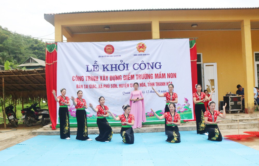 CLB Nhà báo Thanh Hóa tài trợ 300 triệu đồng xây dựng điểm Trường Mầm non Bản Tai Giác