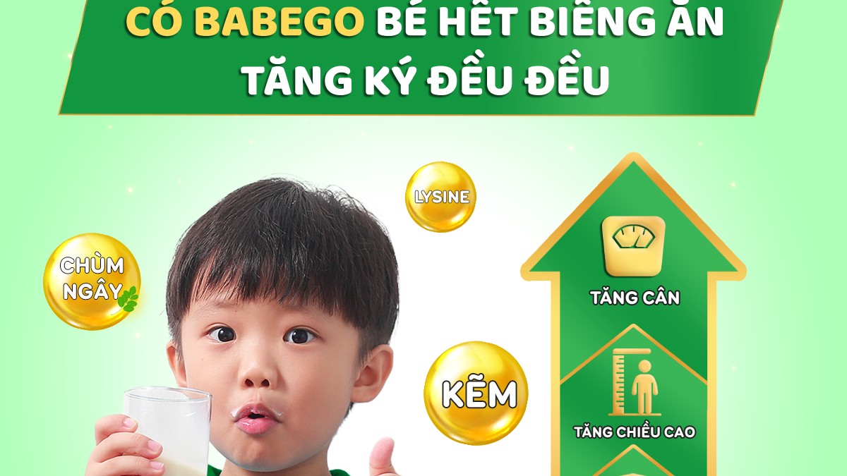 Sữa thảo dược chùm ngây Babego – Bí quyết giúp đẩy lùi biếng ăn, táo bón, chậm tăng cân
