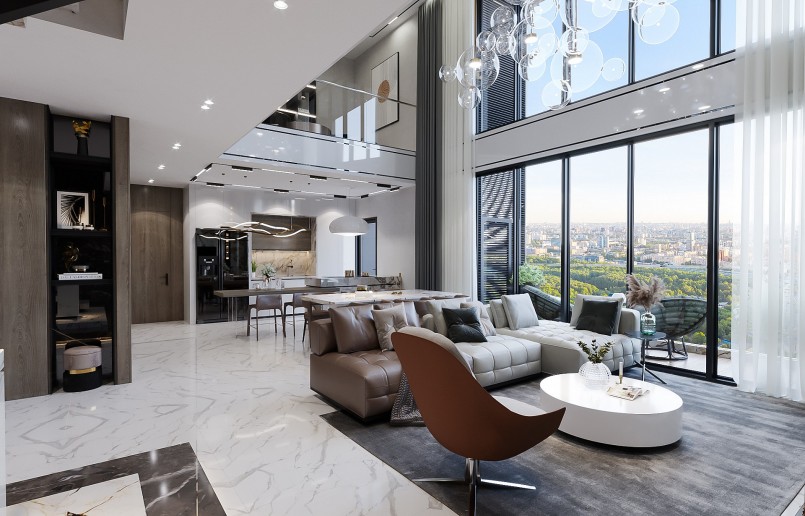 Nội thất nhập khẩu từ các thương hiệu đình đám bên trong căn hộ Sky Villa