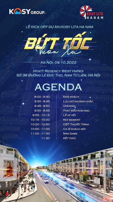 Thư mời tham dự lễ Kickoff dự án Kosy Lita Ha Nam Thư mời tham dự lễ Kickoff dự án Kosy Lita Ha Nam