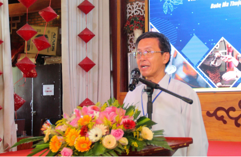 Ông Trịnh Đức Minh - Chủ tịch Hiệp hội Cà phê Buôn Ma Thuột phát biểu khai mạc Cuộc thi