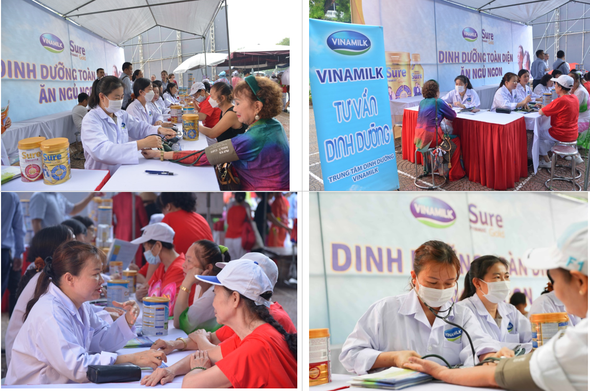 Các bác sĩ của trung tâm dinh dưỡng Vinamilk đo khám, tư vấn sức khỏe và chế độ dinh dưỡng cho người cao tuổi tham gia chương trình Các bác sĩ của trung tâm dinh dưỡng Vinamilk đo khám, tư vấn sức khỏe và chế độ dinh dưỡng cho người cao tuổi tham gia chương trình