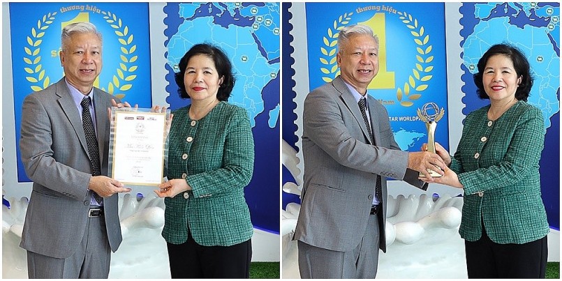 Đại diện Ban tổ chức chương trình trao giải thưởng Doanh nhân Xuất sắc 2022 cho Bà Mai Kiều Liên Đại diện Ban tổ chức chương trình trao giải thưởng Doanh nhân Xuất sắc 2022 cho Bà Mai Kiều Liên