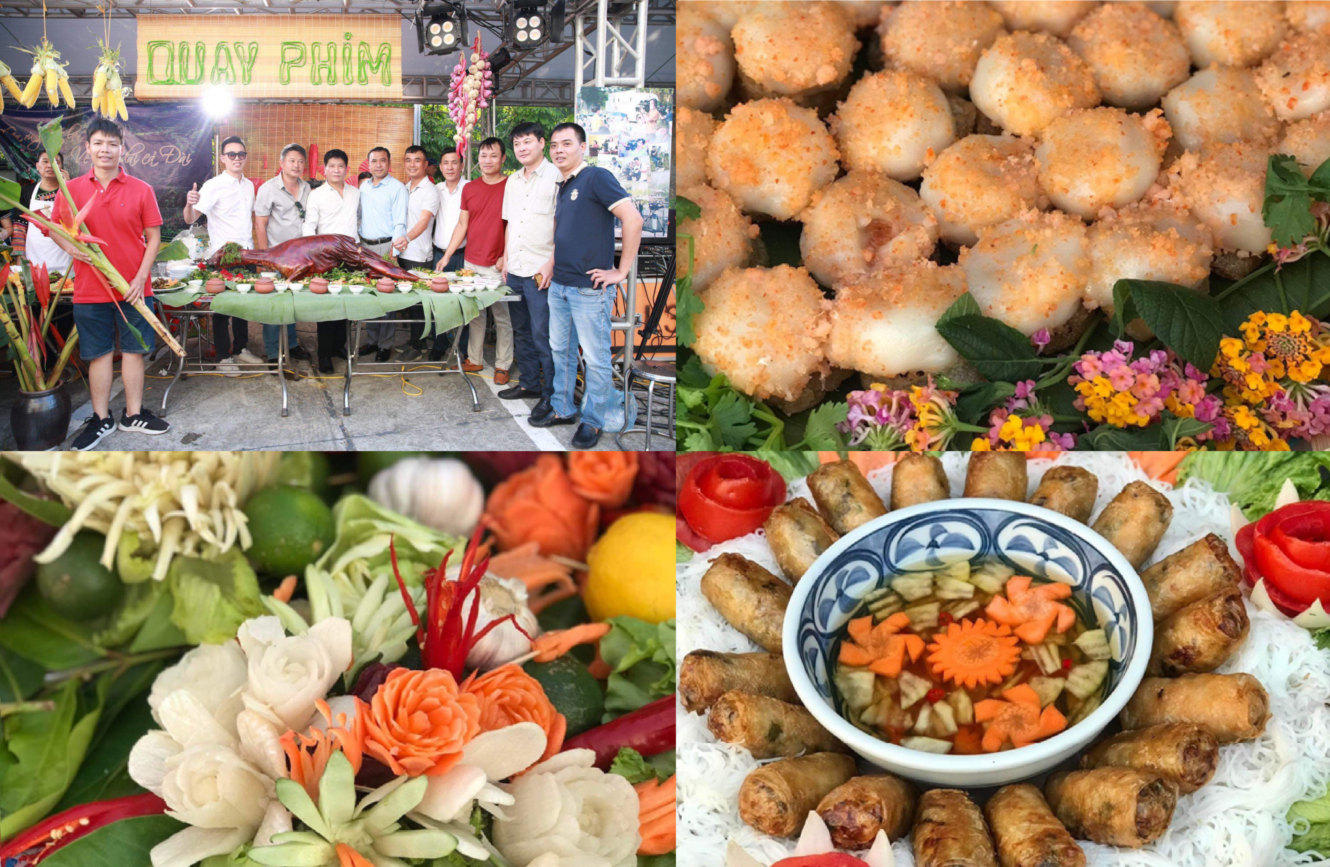 Nhiều món ăn được trình bày khéo léo và đẹp mắt.