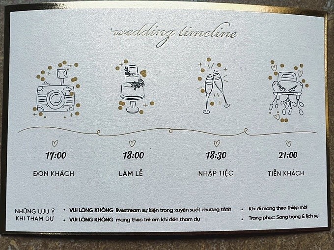 Loạt quy định in trên thiệp cưới của Đỗ Mỹ Linh
