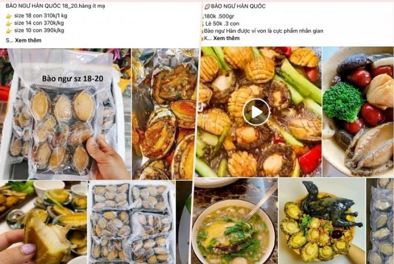 Theo chủ cửa hàng hải sản, bào ngư giá rẻ đang được rao bán trên mạng là loại công nghiệp đến từ Trung Quốc.