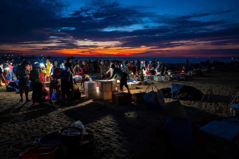 Chợ hải sản lớn nhất Quảng Nam họp vào lúc giao nhau giữa ngày và đêm