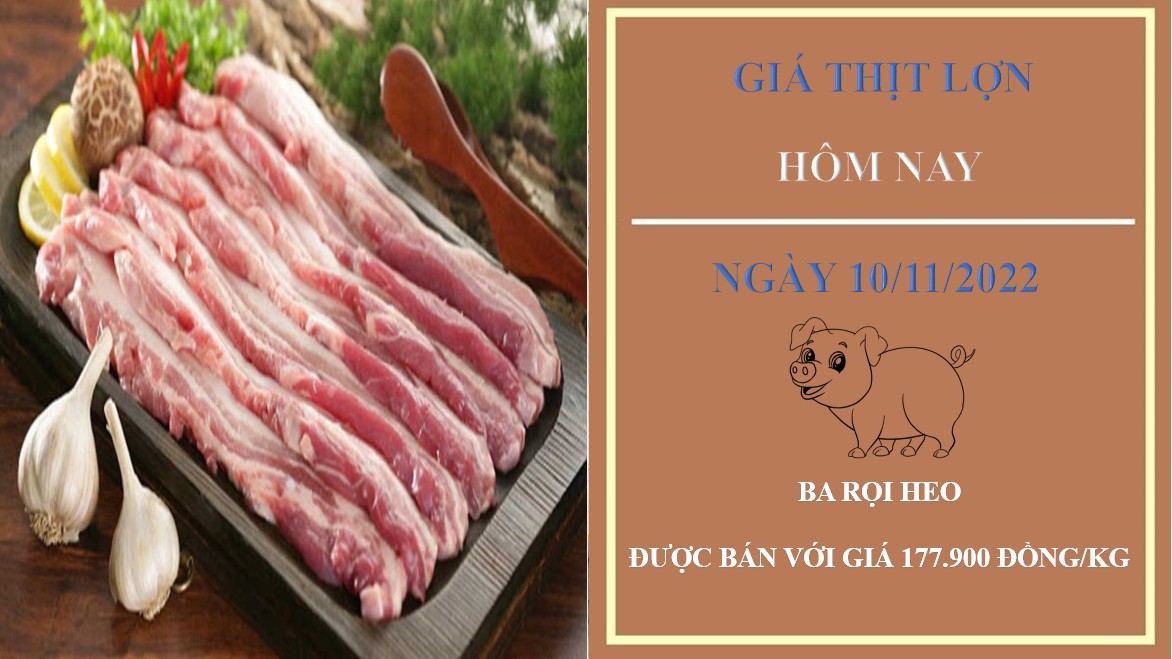 Giá thịt heo hôm nay 10/11/2022: Ba rọi heo được bán với giá 177.900 đồng/kg
