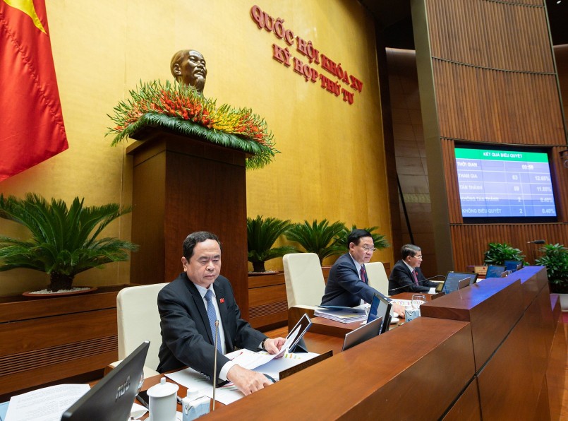 Các đại biểu ấn nút biểu quyết