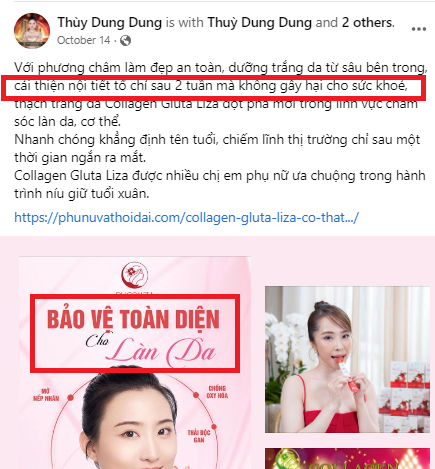 Thêm một sản phẩm Collagen bị Cục An toàn thực phẩm cảnh báo sử dụng