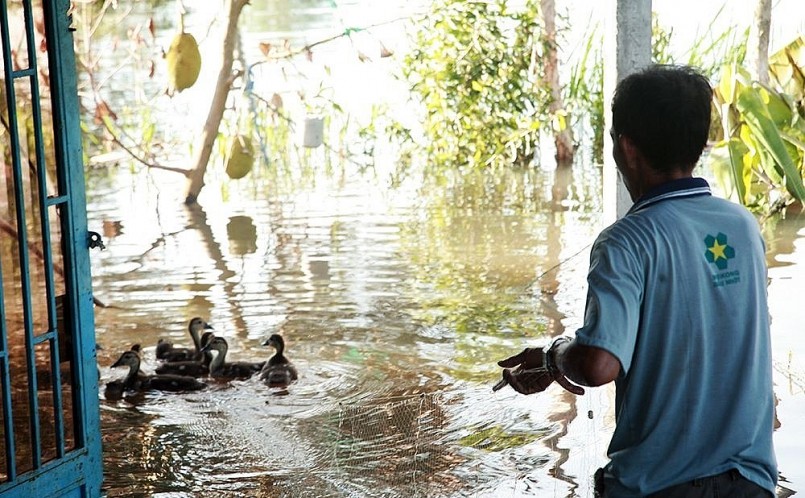 Sinh hoạt đời thường của người miền Tây mùa lũ, không phải cảnh “dàn dựng” để làm du lịch nhưng hấp dẫn nhiều du khách tìm đến. 
