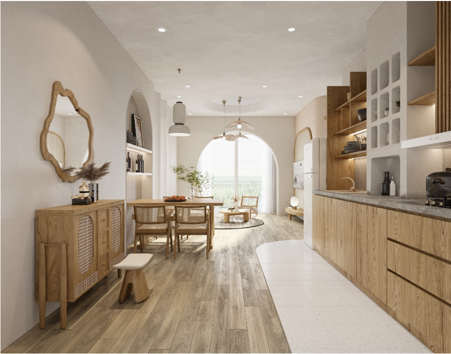 Việc lựa chọn màu sơn cùng phong cách thiết kế tối giản giúp các căn hộ 1PN+1 trở nên rộng, thoáng hơn. Bên cạnh đó, cách thiết kế nội thất đồng nhất giúp không gian căn hộ hài hòa và tinh tế hơn.