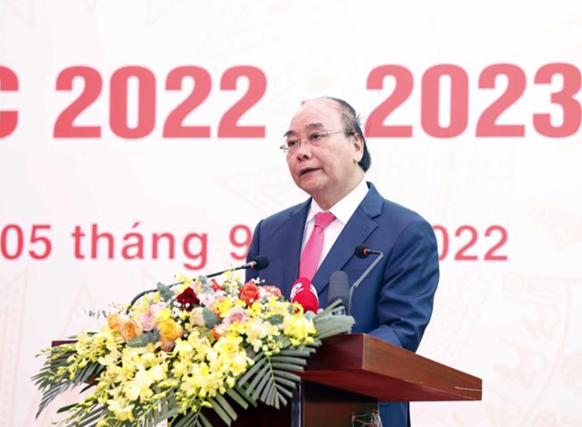 Chủ tịch nước Nguyễn Xuân Phúc phát biểu tại lễ khai giảng năm học 2022-2023 tại Trường Đại học Khoa học Tự nhiên (Đại học Quốc gia Hà Nội) - Ảnh: TTXVN Chủ tịch nước Nguyễn Xuân Phúc phát biểu tại lễ khai giảng năm học 2022-2023 tại Trường Đại học Khoa học Tự nhiên (Đại học Quốc gia Hà Nội) - Ảnh: TTXVN