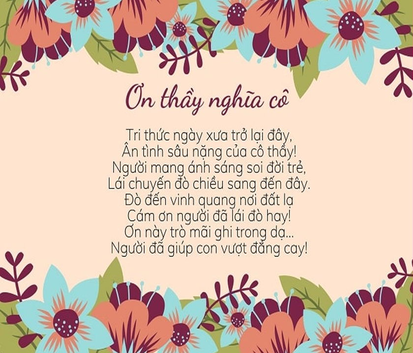 Những bài thơ hay nhất, cực ý nghĩa dành tặng thầy cô nhân ngày Nhà giáo Việt Nam 20/11