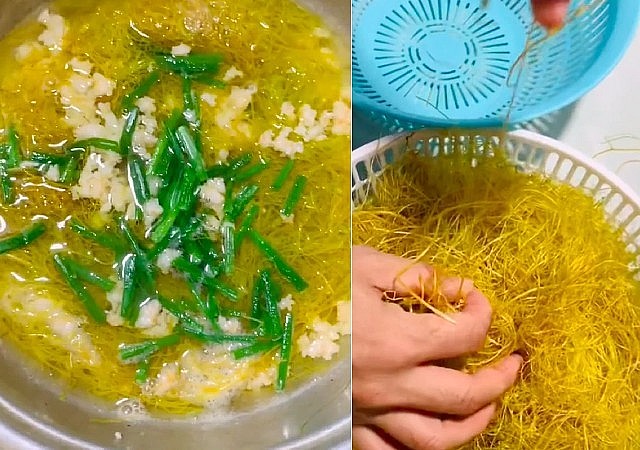 Rau tơ hồng vàng nấu canh