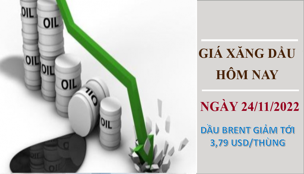 Giá xăng dầu hôm nay 24/11/2022: Giá dầu thô lao dốc