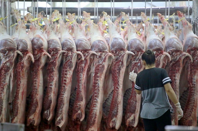 Nguồn cung dồi dào, nhu cầu tiêu thụ thịt heo giảm khiến giá heo giảm ở mức thấp.