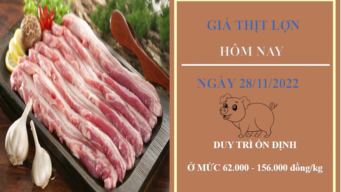 Giá thịt heo hôm nay 28/11/2022: Đồng loạt đứng yên tại ba miền