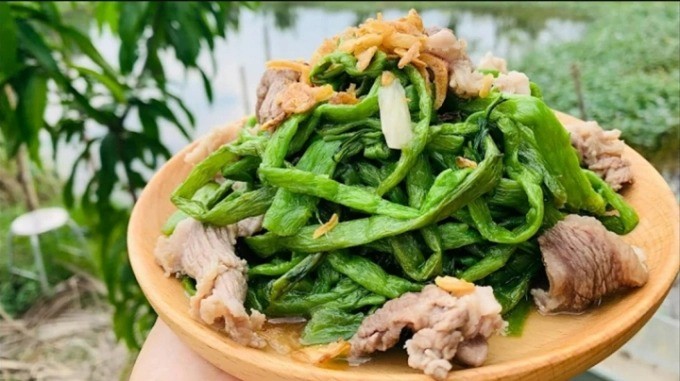 Bồng bồng xào thịt bò