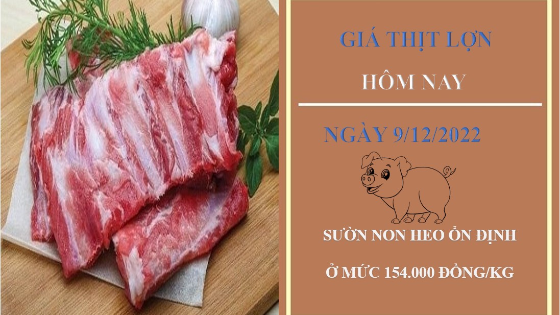 Giá thịt heo hôm nay 9/12/2022: Ổn định tại Công ty Thực phẩm bán lẻ