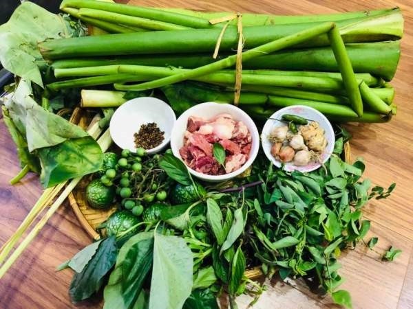 Các nguyên liệu nấu món canh Bon