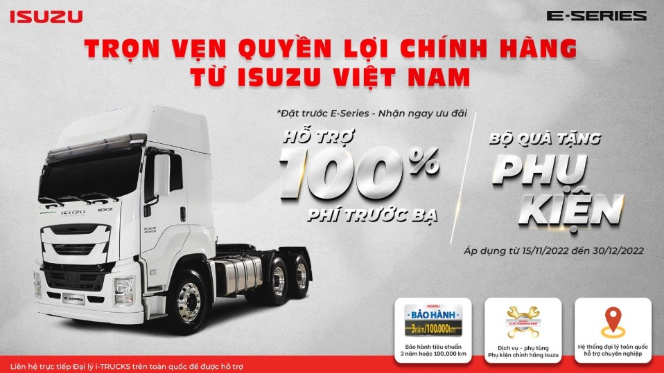 Mua xe  đầu kéo Isuzu E-SERIES tháng 1/2023 được hưởng lợi gì?