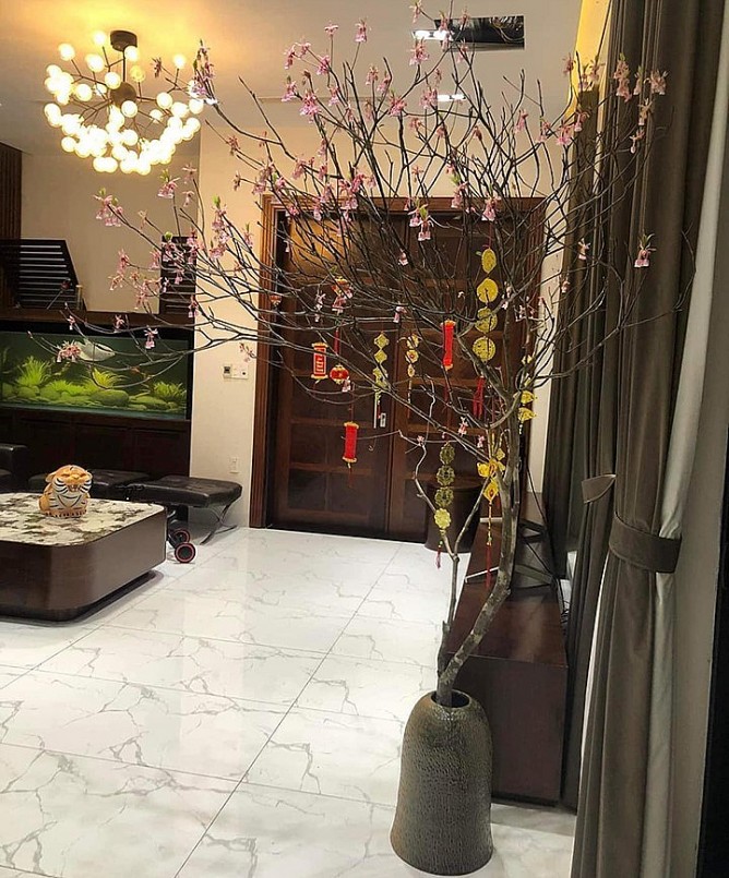 Nhiều người đã sớm mua được cành đào chuông để cắm trong nhà.