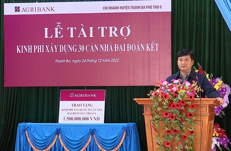 Đồng chí Phạm Toàn Vượng -Tổng giám đốc Agribank phát biểu tại buổi lê