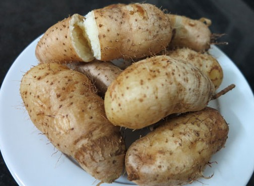 Củ lùn luộc chín ăn có vị giòn sần sật, bùi bùi, ngọt thanh tự nhiên, nhiều nước rất ngon. Ảnh: Internet